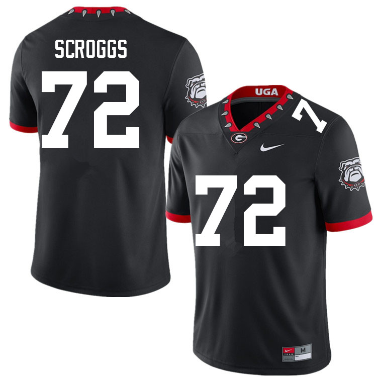 Men #72 Griffin Scroggs Georgia Bulldogs College Football Jerseys Sale-100th Anniversary